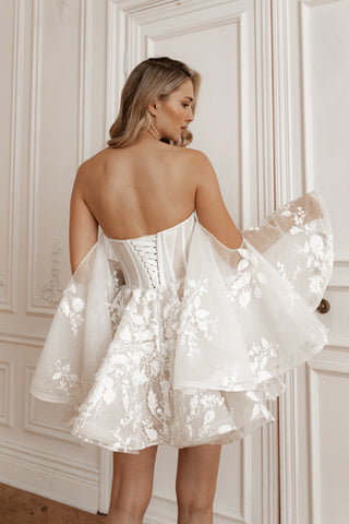 2 in 1 Short Wedding Dress Twilight Muse with Detachable Audrey Skirt