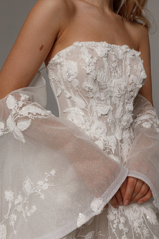 2 in 1 Short Wedding Dress Twilight Muse with Detachable Audrey Skirt