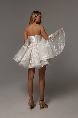2 in 1 Short Wedding Dress Twilight Muse with Detachable Audrey Skirt