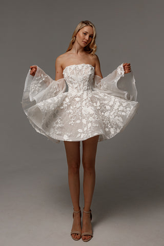 2 in 1 Short Wedding Dress Twilight Muse with Detachable Audrey Skirt