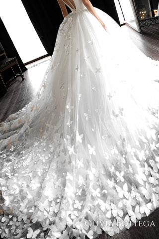 Butterfly Appliqued Detachable Skirt Baily - Olivia Bottega