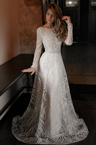 Lace A-line Wedding Dress Toba - Olivia Bottega