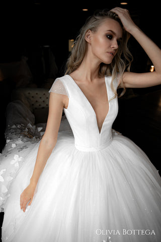 Butterfly Appliqued Detachable Skirt Baily - Olivia Bottega