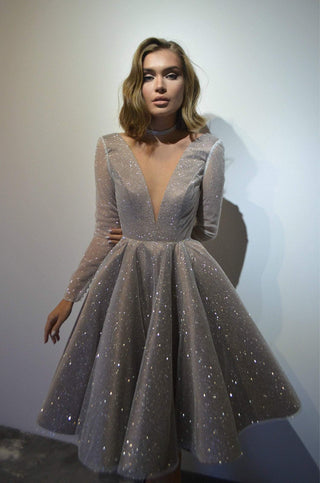 Sparkly midi evening dress Ramona - oliviabottega